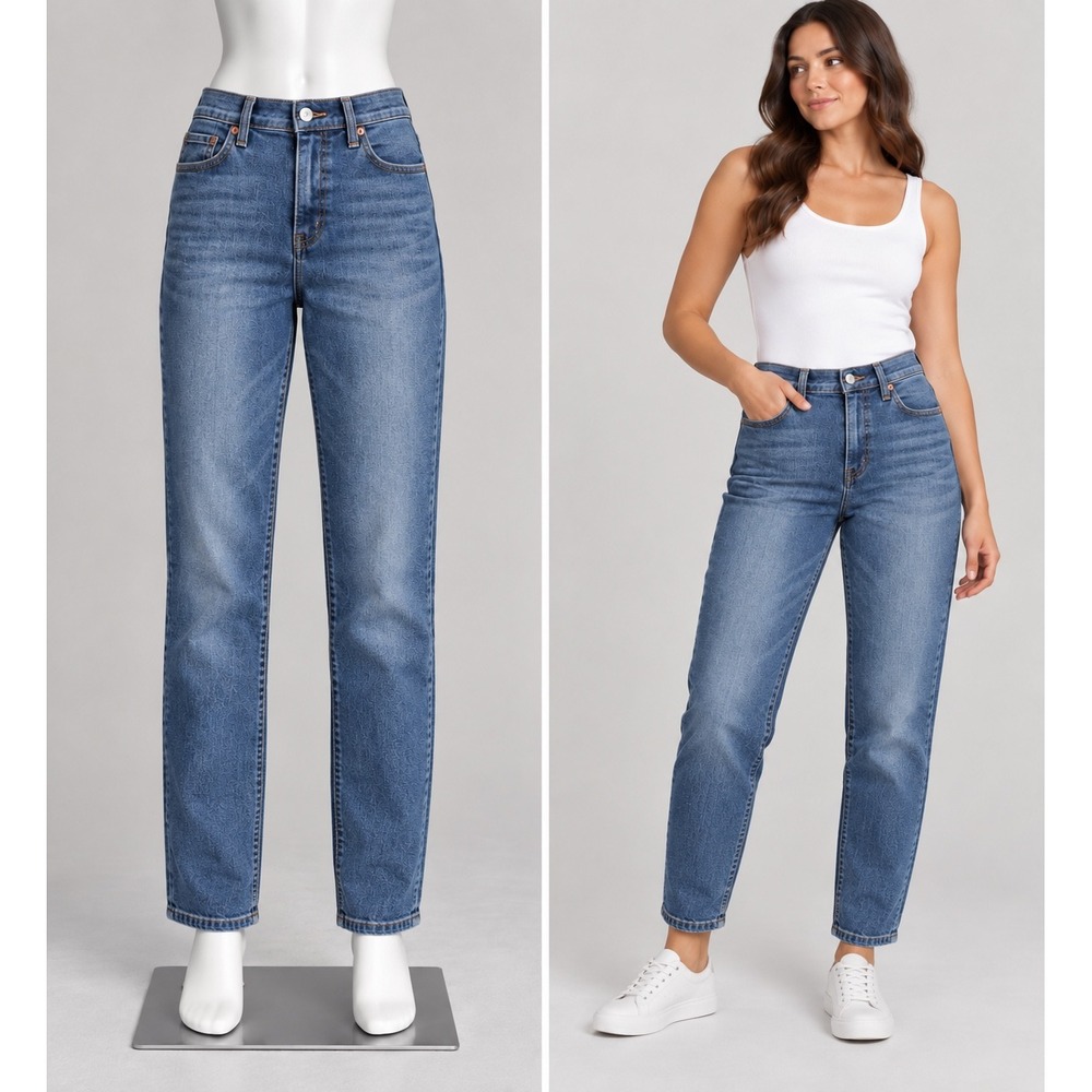 Levis Boyfriend Jeans Women 29 Blue Dark Wash Stretch Denim Mid Rise Cropped